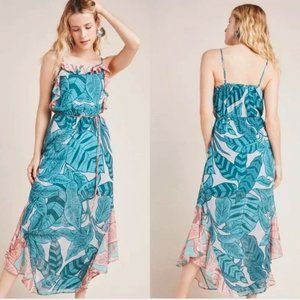 Anthropologie Farm Rio Ruffled Botanical Maxi Dress Medium NWT